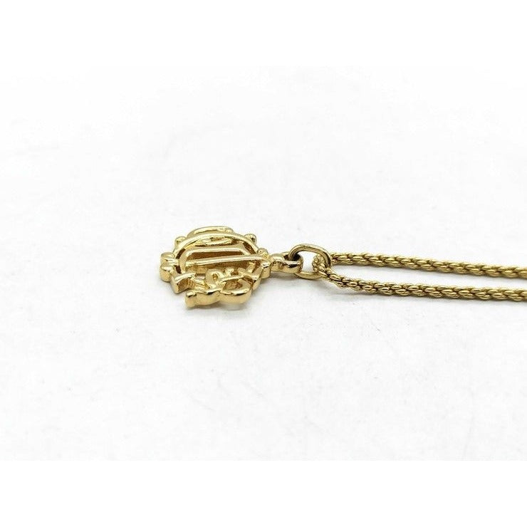 Dior Necklace Emblem Logo Gold Metal — view 3