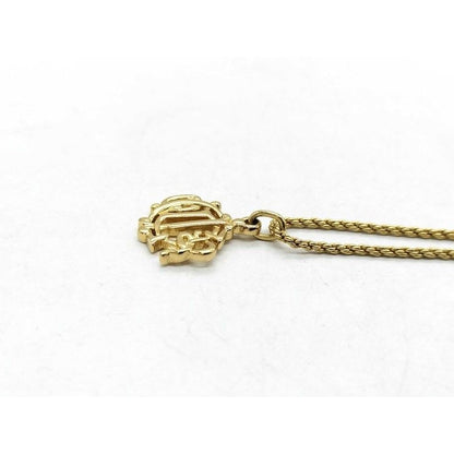 Dior Necklace Emblem Logo Gold Metal — view 3
