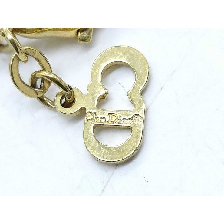 Dior Necklace Emblem Logo Gold Metal — view 5