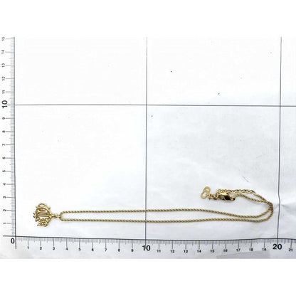 Dior Necklace Emblem Logo Gold Metal — view 6