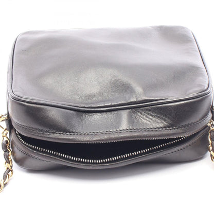 Chanel Shoulder Bag Triple CC Logo Black Lambskin Coco Fringe Mini — view 8