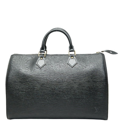 Louis Vuitton Epi Speedy 35 Handbag Boston Bag Noir Black Leather