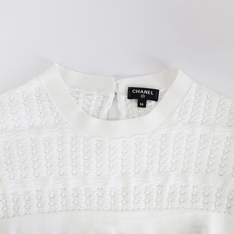 Chanel Blouse Cut And Sew - Long Sleeve Frill Lace P58603k07666 White