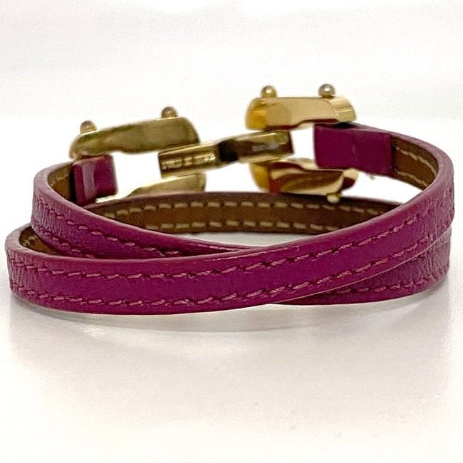 Fendi Bracelet Pink Gold Ec20703 Excellent Condition Leather