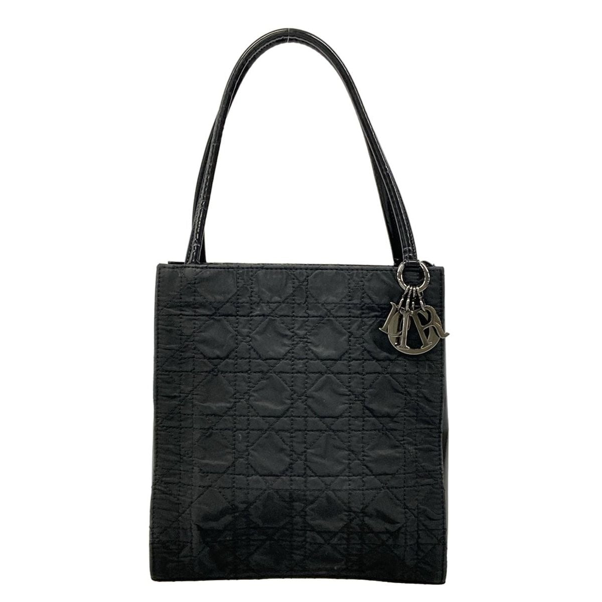Dior Handbag Cannage Stitch Black Leather