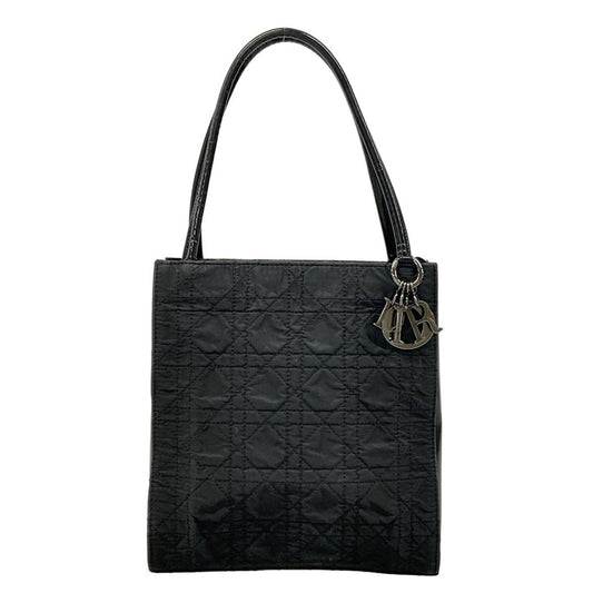 Dior Handbag Cannage Stitch Black Leather