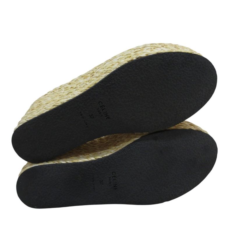 Celine Espadrille Platform Sandals 37 Equivalent to 23.5cm (9.25in) Black Navy