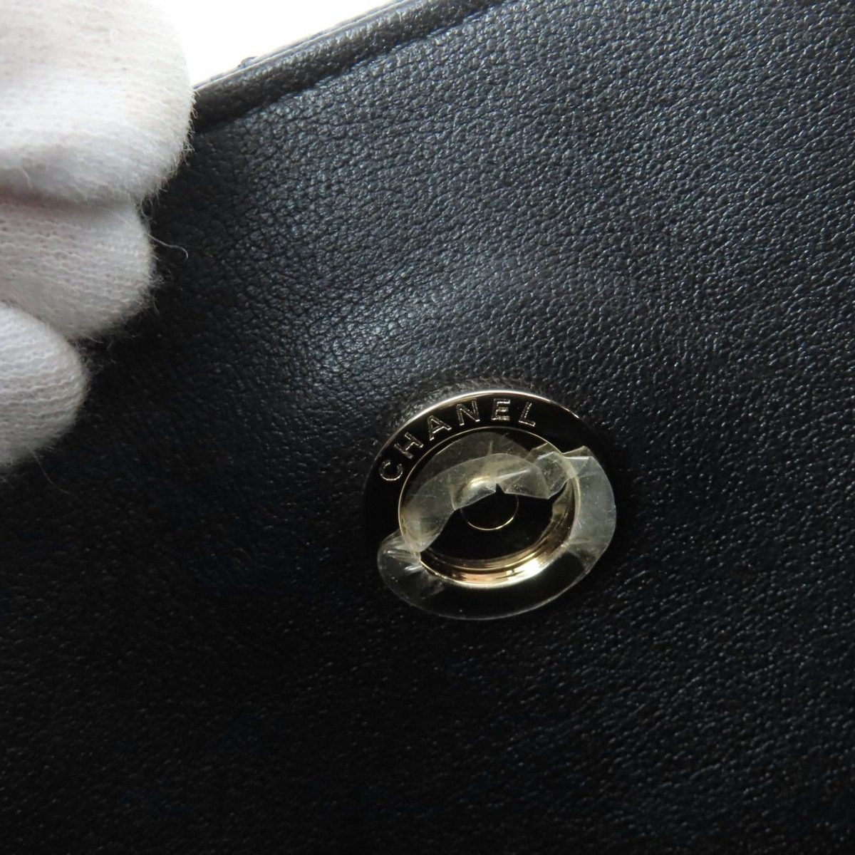 Chanel Caviar Leather Quilted CC Logo Mini Bucket Chain Shoulder Bag Black Gold — view 13