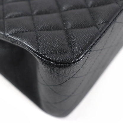 Chanel Caviar Leather Quilted CC Logo Mini Bucket Chain Shoulder Bag Black Gold — view 8