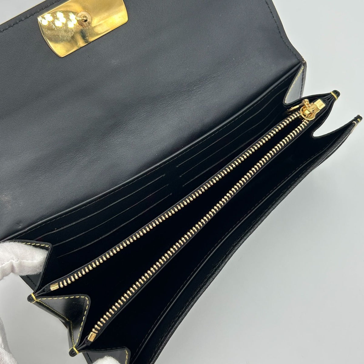 Louis Vuitton Suhali Portefeuille le Favori Wallet Fold Noir Black — view 10