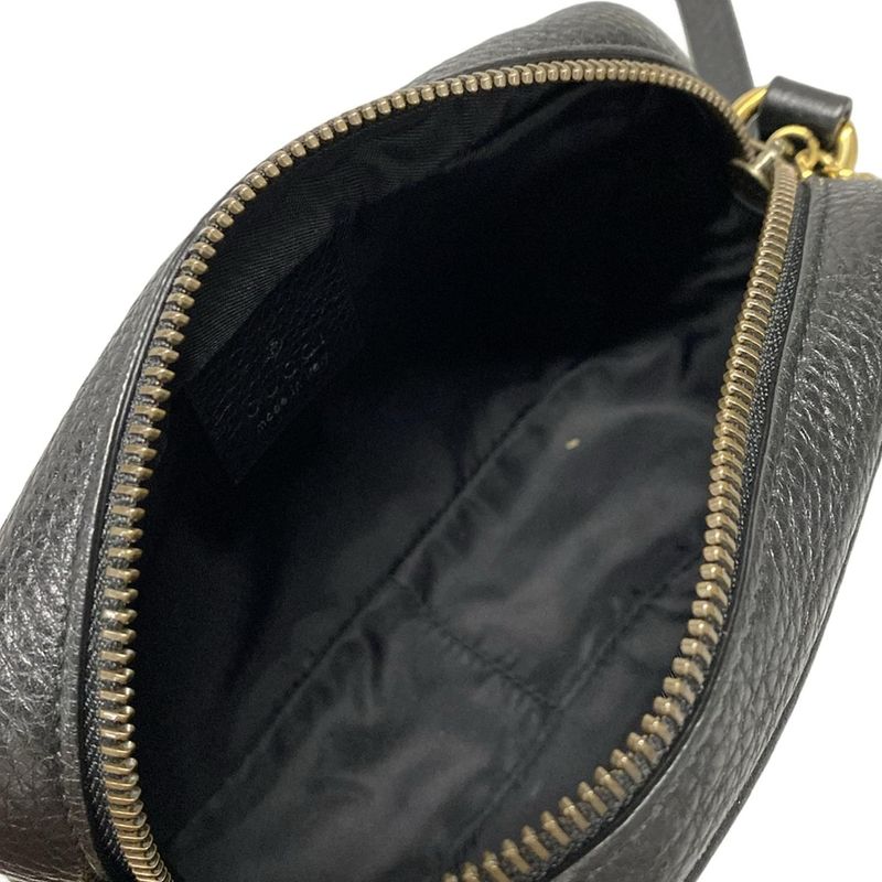 Gucci Shoulder Bag Double G 347994 Black Leather