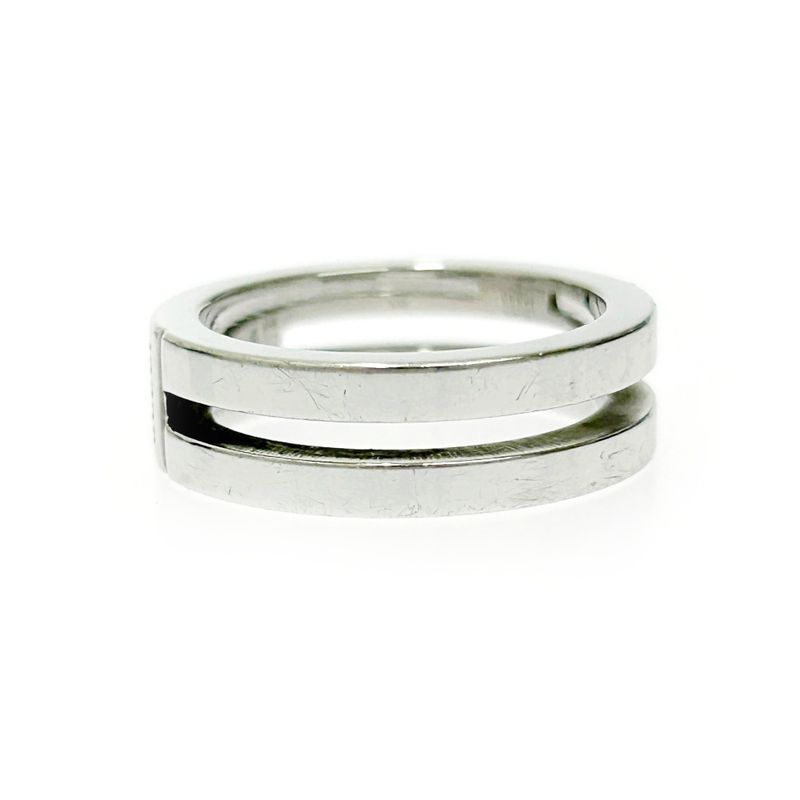 Gucci Silver Logo Double Line Ring 5.6g 925 Engraved 415164 Ring