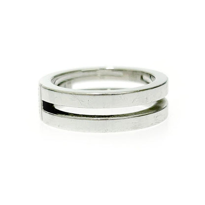 Gucci Silver Logo Double Line Ring 5.6g 925 Engraved 415164 Ring