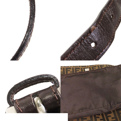 Fendi Mamma Bucket Brown Canvas Leather Zucca Pattern Shoulder Bag — view 6