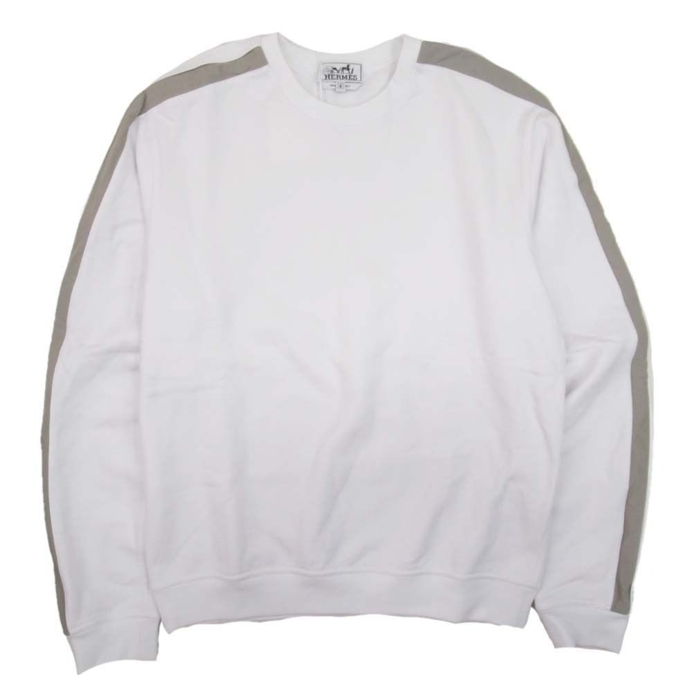 Hermes Run Hline Sweatshirt Shirt Brushed Lining Top Side Line S White