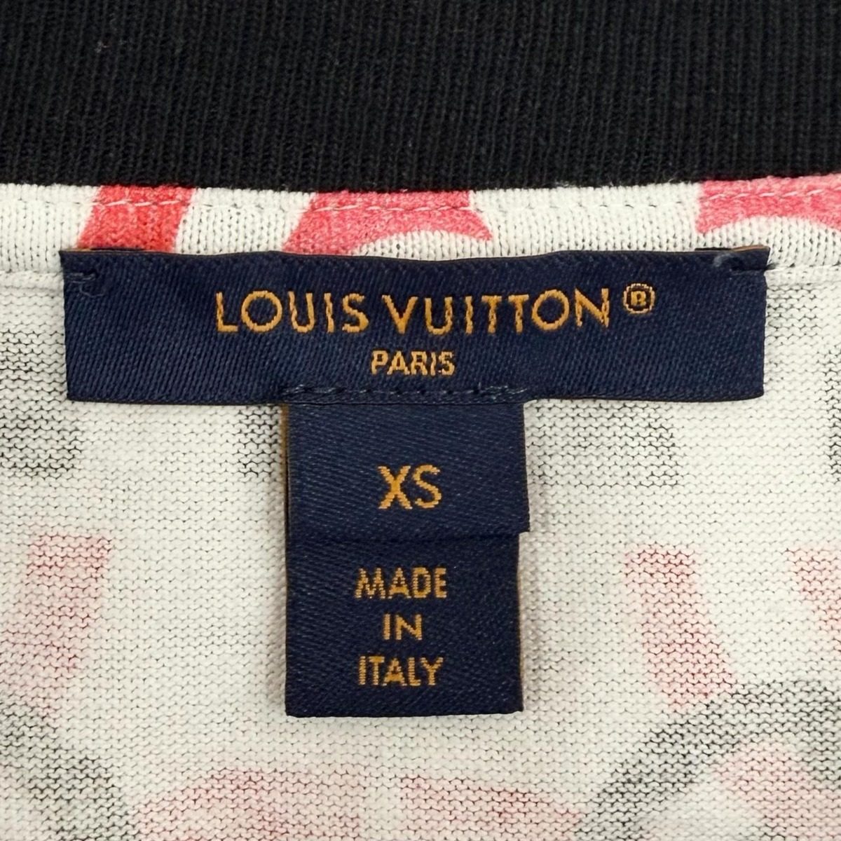 Louis Vuitton Cotton Monogram Tile Lvhardware Short Sleeve T-Shirt White Red — view 6