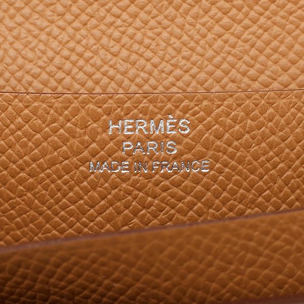 Hermes Long Wallet Bearn Souffle Vaux Epson Gold Silver Hardware Unused Brown