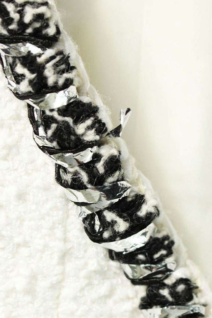 Chanel P72407v64049 Camellia Button No Collar Tweed Jacket Ladies 42