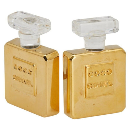Chanel Perfume Bottle Gold Clear Plated Plastic