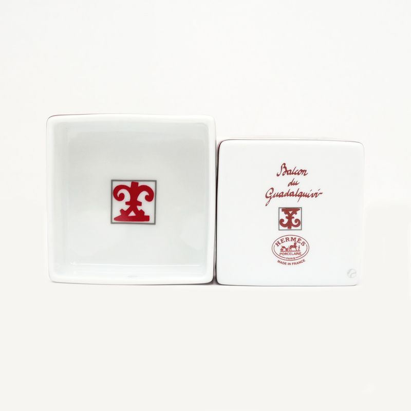Hermes Small Box Gadalquivir White Red Pottery Accessories Others