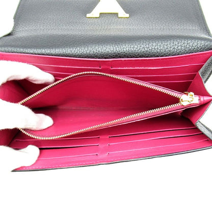 Louis Vuitton Portefeuille Capucines M61248 Taurillon Leather Women Noir Black