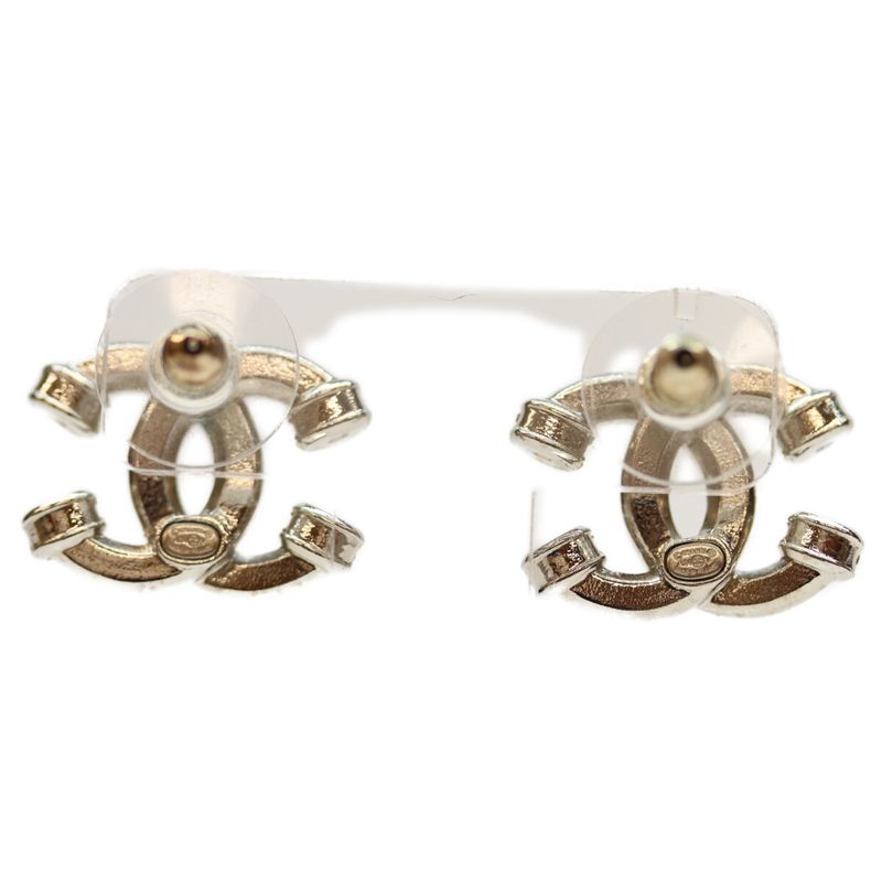 Chanel A24V GP Rhinestone Coco Mark Earrings