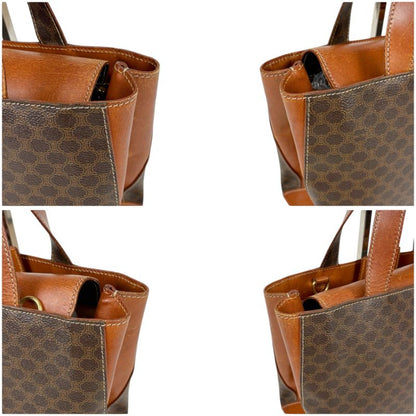 Celine Mini Tote Handbag Macadam Pattern Pvcleather Brown