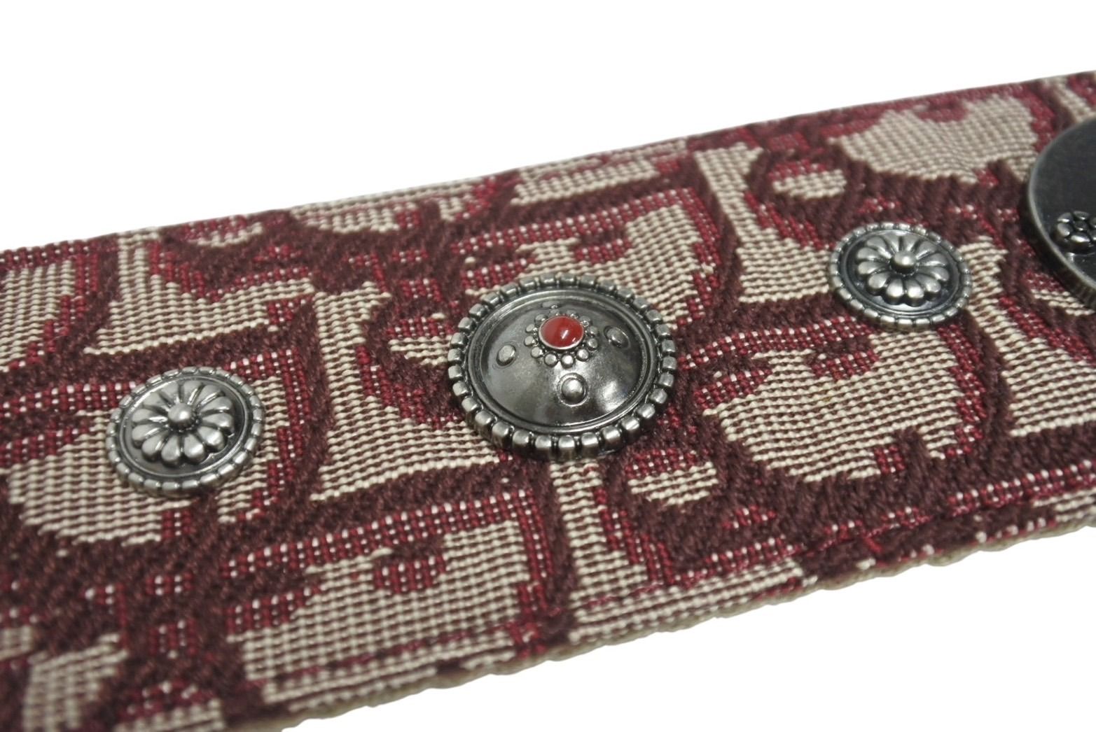 Dior Shoulder Strap Trotter Studs Leather Canvas Bordeaux — view 7