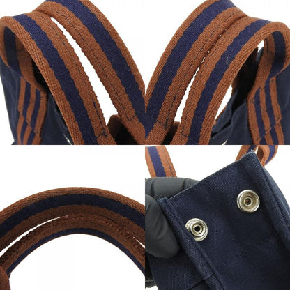 Hermes Tote Bag Fourre Tout PM Canvas Navy Brown Silverhardware Casual Usual