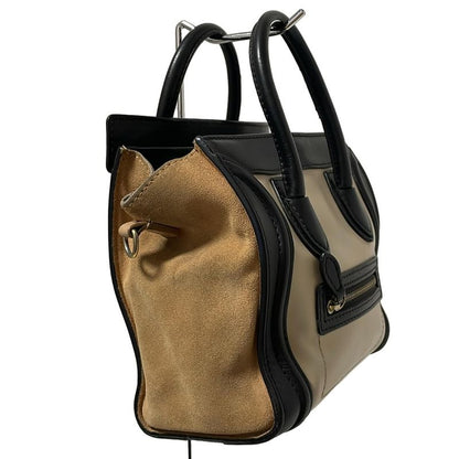 Celine Handbag Luggage Mini Shopper Beige X Black X Light Brown
