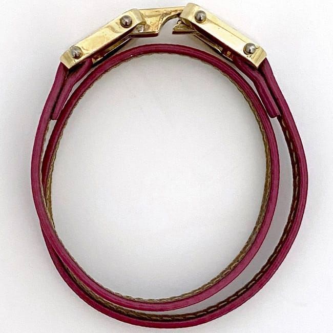 Fendi Bracelet Pink Gold Ec20703 Excellent Condition Leather