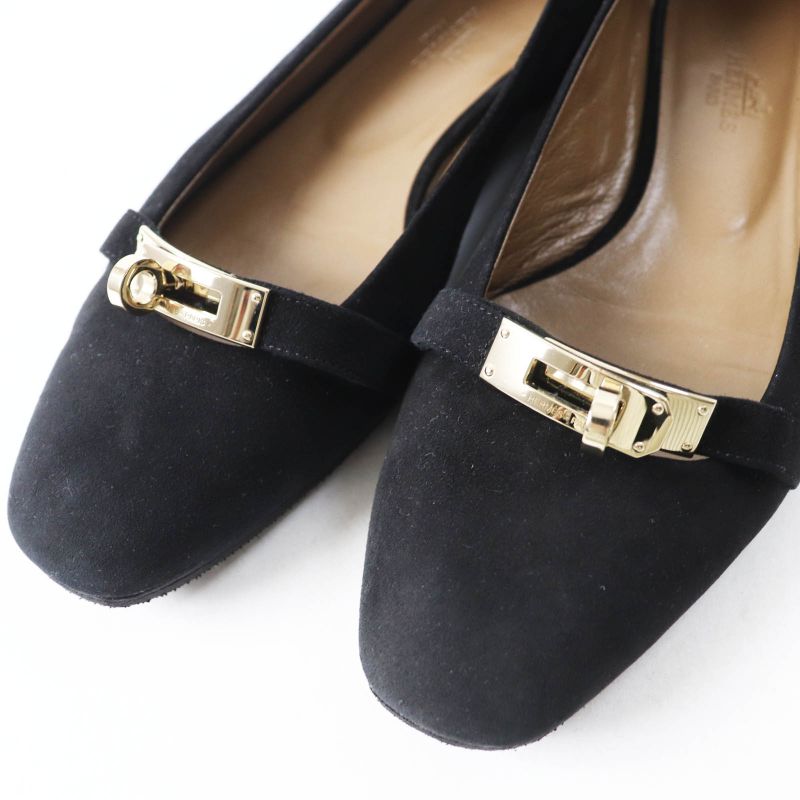 Hermes 36H 202101z Bilbao Gold Hardware Kelly Hardware Suede Leather Ballet