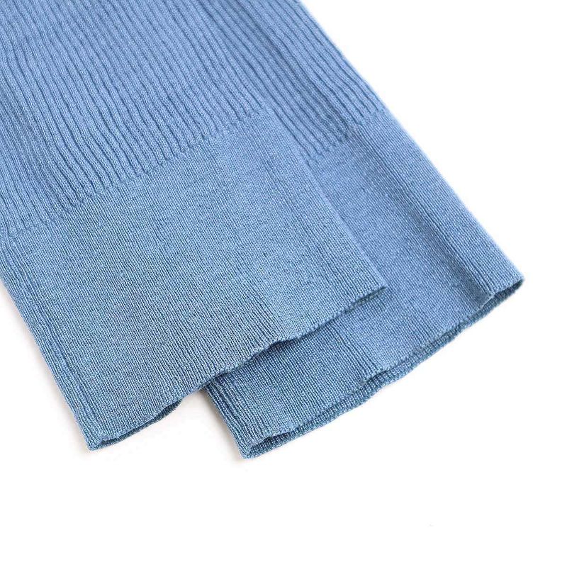 Chanel Henry Neck Ribbed Knit Sweater P45347k04797 Blue 40