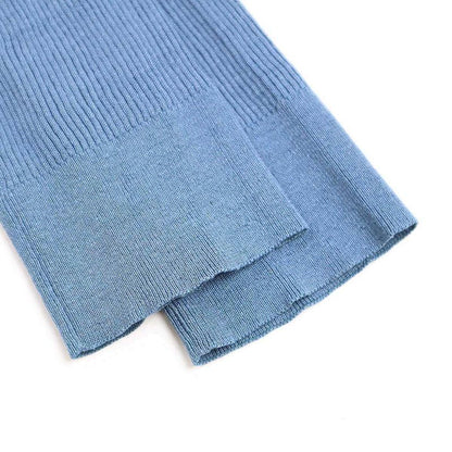 Chanel Henry Neck Ribbed Knit Sweater P45347k04797 Blue 40