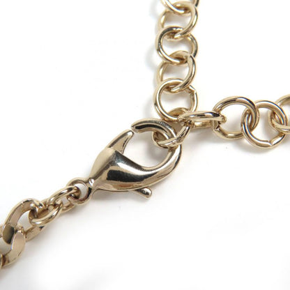 CHANEL Abe157 C24B Coco Mark Pearl Costume Necklace Choker Gold Black White