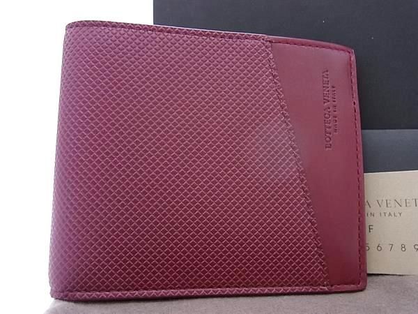 Bottega Veneta Marco Polo Leather Bifold Wallet Men's Bordeaux Az0830