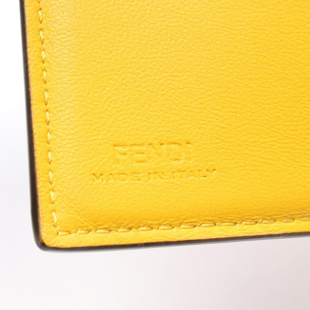 Fendi Trifold Wallet Baguette Micro Yellow Leather — view 5