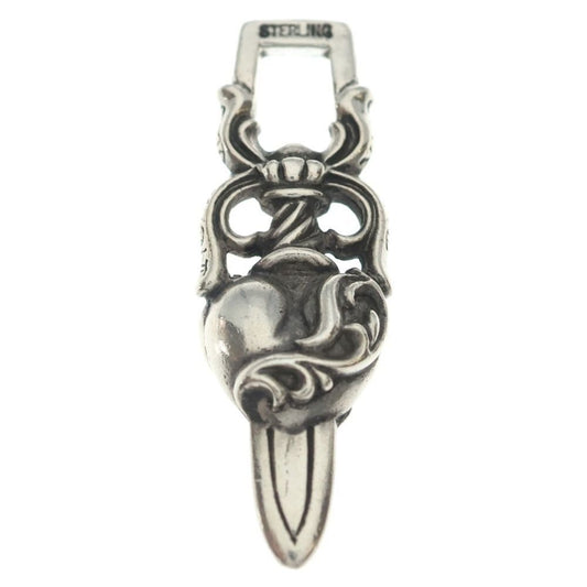 Chrome Hearts Dagger Heart Daga Pendant Top Silver