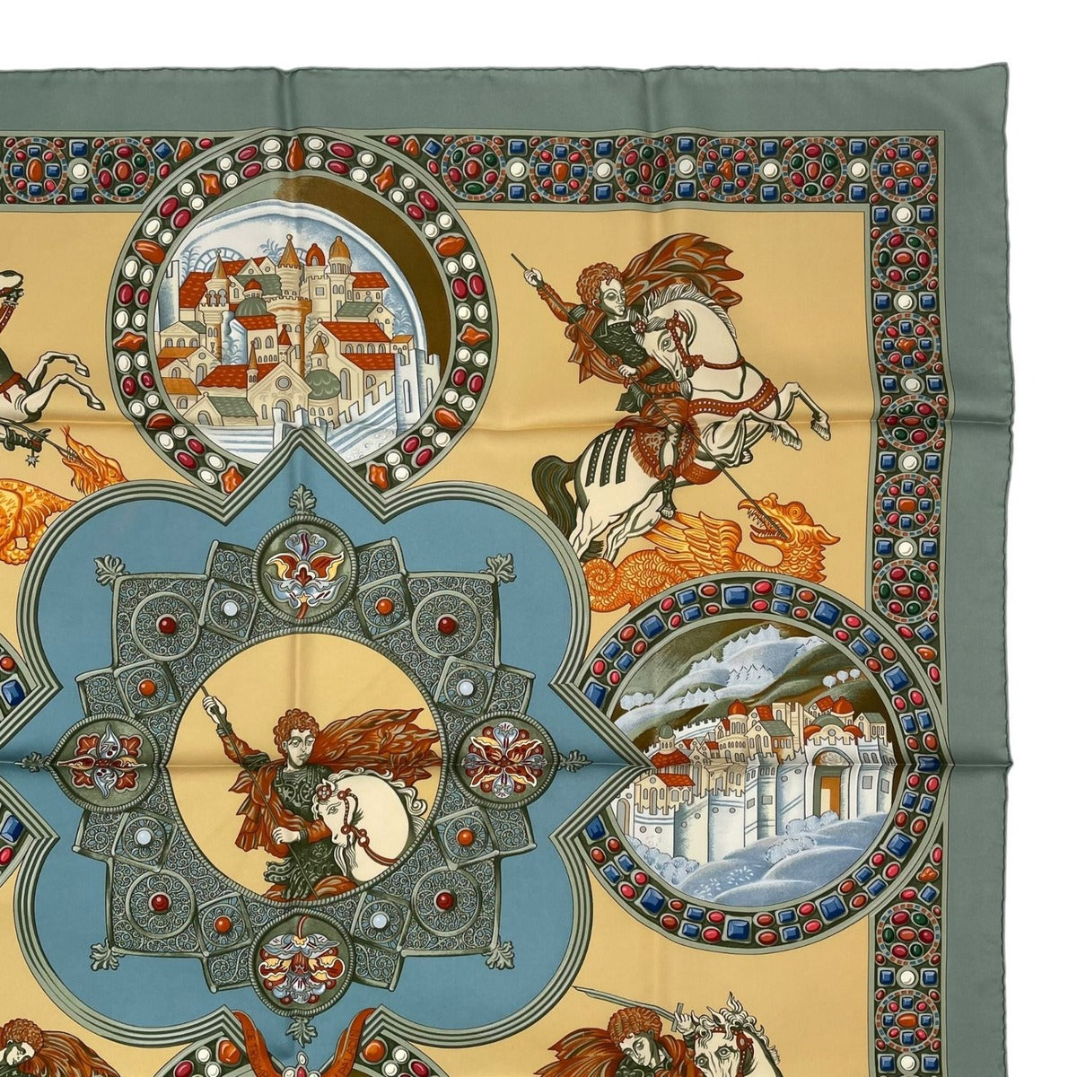 Hermes Scarf Silk Carre 90 le Triomphe du Paladin Victory of the Knights — view 3
