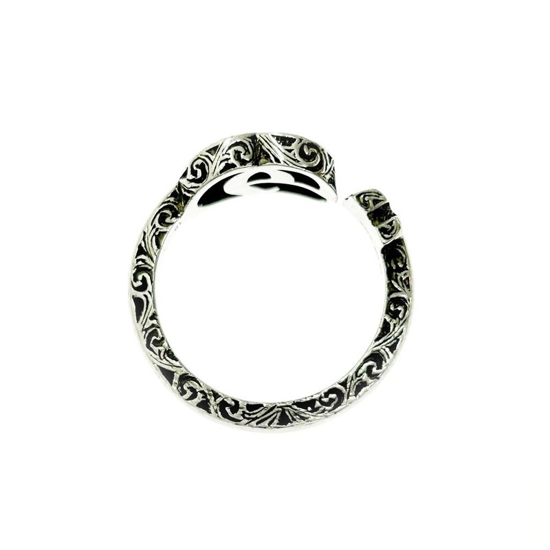 Gucci Silver Arabesque GG Engraved Edge Key Ring 5.6g 925 Engraved 394052 Ring