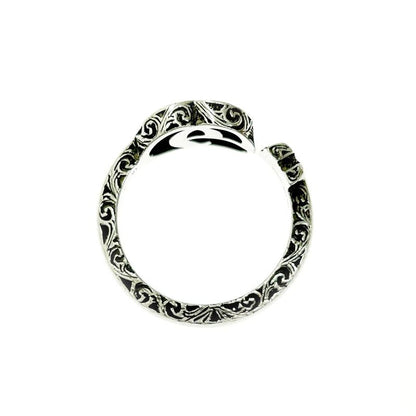 Gucci Silver Arabesque GG Engraved Edge Key Ring 5.6g 925 Engraved 394052 Ring