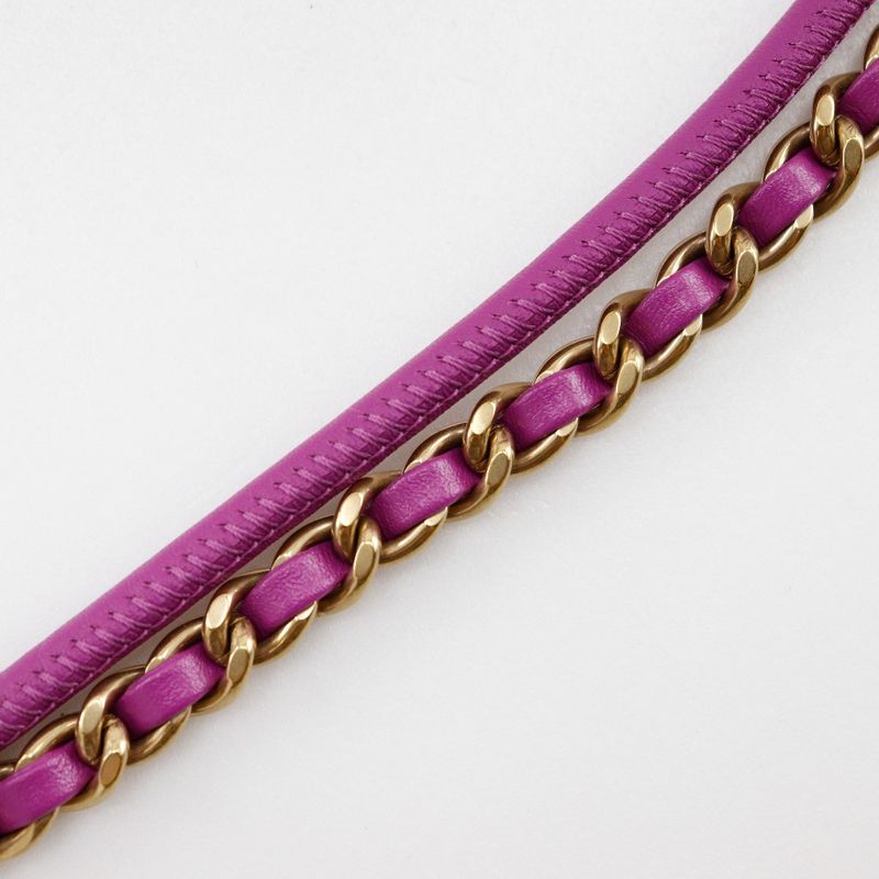 Chanel 22 Mini Bag 2WAY Handbag As3980 Calf Purple Ladies Shoulder Bag