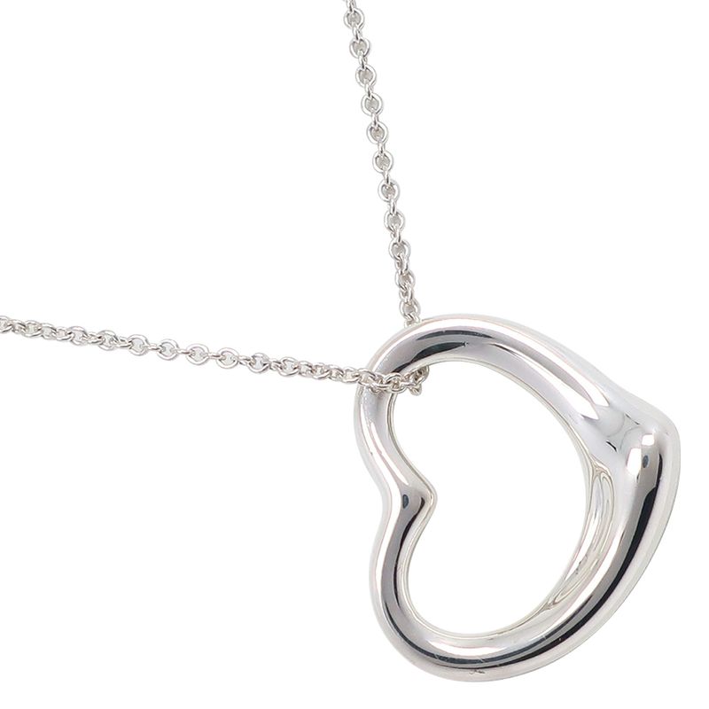 Tiffany & Co Open Heart Elsa Peretti 925 Silver Ladies 9.8g Necklace