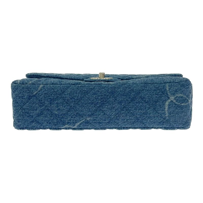 Chanel Matelasse Denim Coco Mark Print Chain Shoulder Bag Blue 465913 Shoulder