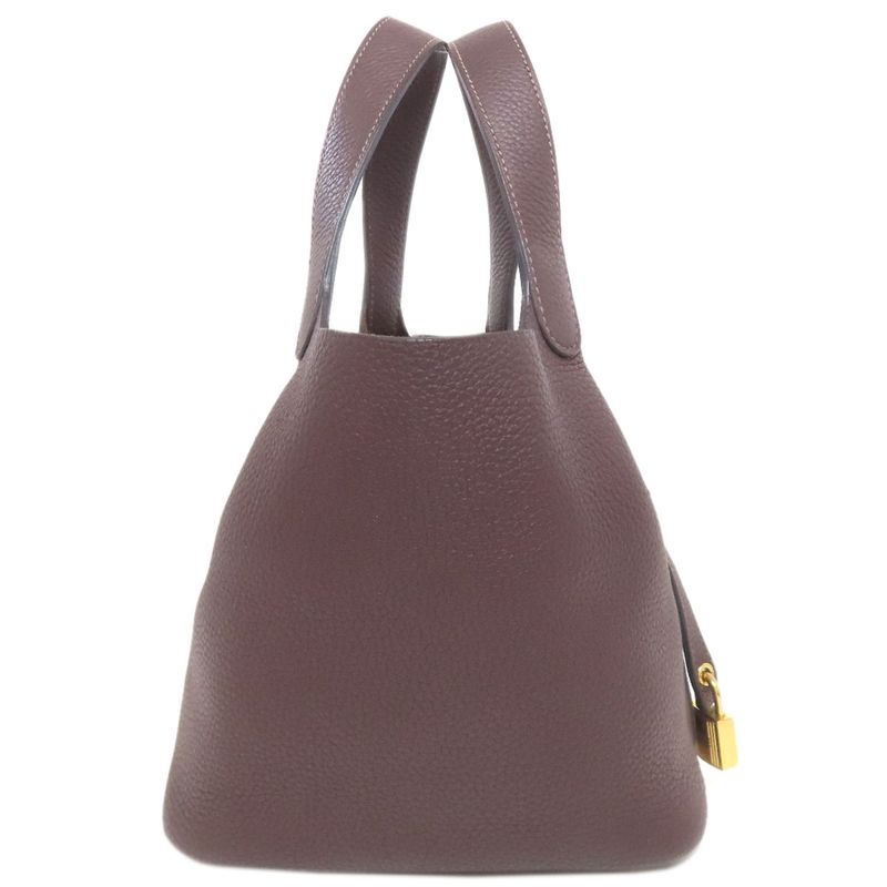 Hermes Picotin Lock PM Rouge Cellier Gold Hardware Handbag Taurillon Women