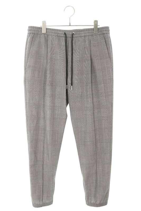 Dior 21SS 113c122a4995 Hem Zip Drawcord Check Long Pants Men's 48