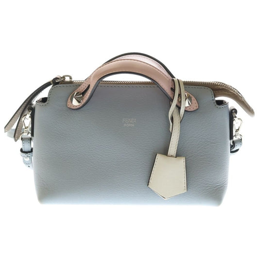 Fendi by the Way Mini 2-Way Mini Shoulder Bag Light Blue Pink Beige Leather