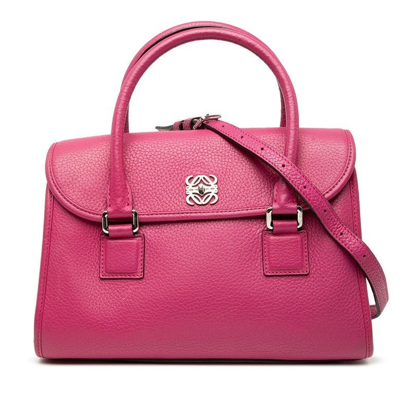 Loewe Anagram Alamo 28 Shoulder Bag 2-Way Pink Leather
