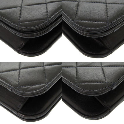 Chanel Matelasse Lambskin Black No 6 Gold Chain Shoulder Bag Lambskin Coco Mark