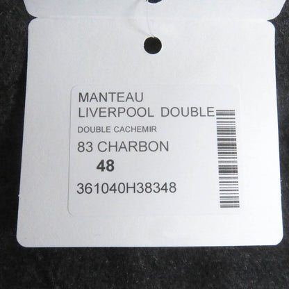 Hermes 20AW Manteau Liverpool Double 100% Cashmere Lamb Leather Use Charbon